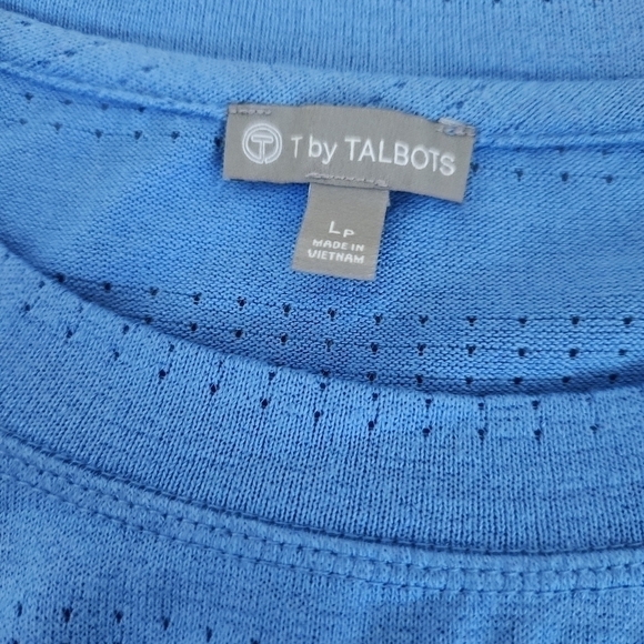 T by Talbots Pointelle Stripe Raglan Pullover Petite - Picture 7 of 8